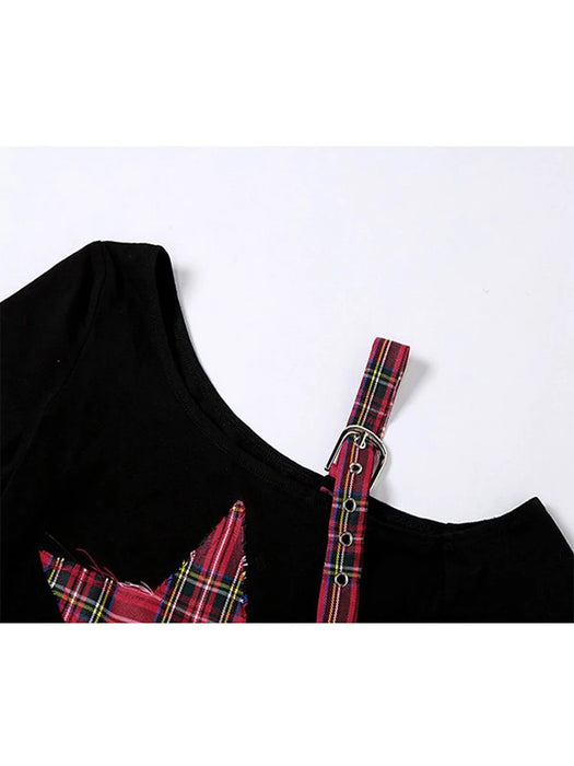 Women's Plaid Gothic Punk With Removable Sleeves